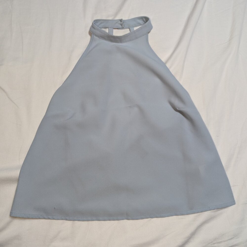 ✨ Forever 21 High Neck Top - Small, Light Blue ✨